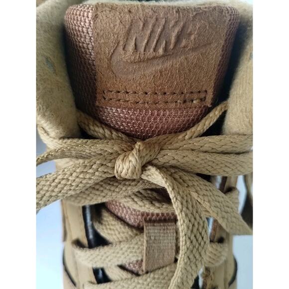 Nike Youth 4Y Court Borough Mid GS Wheat/Gold Athletic Hi-top B-ball Sneakers - Picture 11 of 15